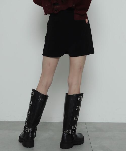 WEGO（ウィゴー）の「WEGO/【25年秋冬新作】ジャガードハイウエストタイトショートパンツ（スラックス・レディース・ブラック・FREE）」の9枚目の写真