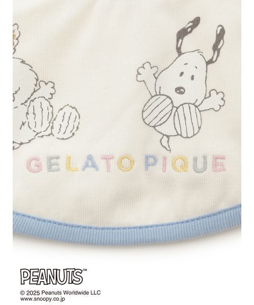gelato pique（ジェラートピケ）の「【PEANUTS PUPPIES】【BABY】ロゴスタイ（スタイ/よだれかけ・キッズ・クリーム・F）」の5枚目の写真