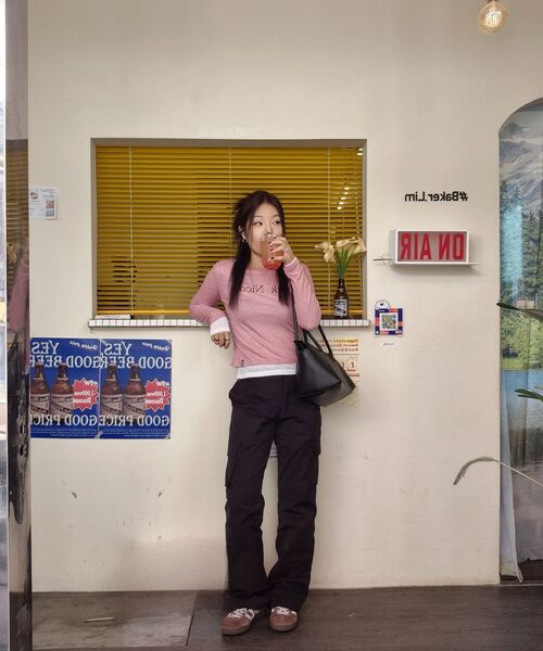 NICK&NICOLE(ニックアンドニコール)の「DOUBLE LAYERED LONG SLEEVE TOP_PINK(Tシャツ/カットソー・レディース・その他・FREE)」の4枚目の写真