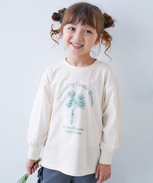 devirock（デビロック）の「綿100% デビラボ ガールズ BIGシルエットプリント袖リブ 長袖Tシャツ（Tシャツ/カットソー）」