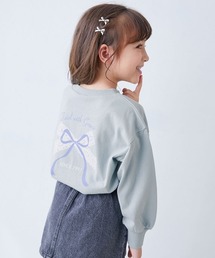 devirock（デビロック）の「綿100% デビラボ ガールズ BIGシルエットプリント袖リブ 長袖Tシャツ（Tシャツ/カットソー）」