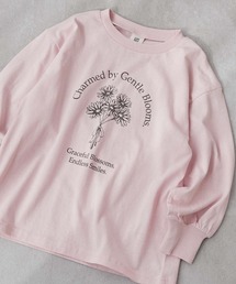 devirock（デビロック）の「綿100% デビラボ ガールズ BIGシルエットプリント袖リブ 長袖Tシャツ（Tシャツ/カットソー）」