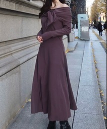 【MONAMOUR/モナムール】offshore ribbon knit dress