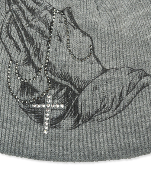 Midnight Move（ミッドナイトムーブ）の「pray beanie [grey]（ニットキャップ/ビーニー・レディース・その他・FREE）」の2枚目の写真