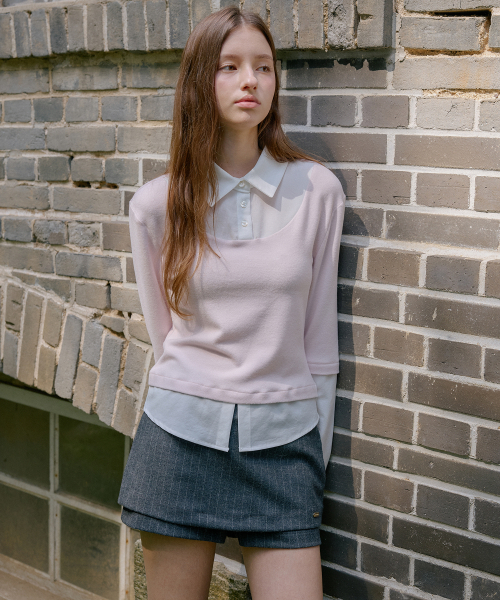 LETTER FROM MOON(レターフロムムーン)の「ストライプレイヤードスカートパンツ(チャコール)(スカート・レディース・その他・SMALL/MEDIUM)」の4枚目の写真