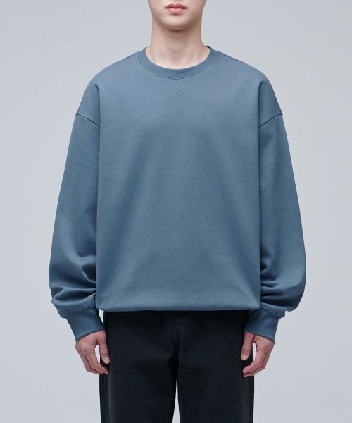 MUSINSA STANDARD（ムシンサスタンダード）の「フラットテリーオーバーサイズストリングスウェットシャツ[ブルーグレー]（スウェット・メンズ・その他・XX-LARGE/XXX-LARGE）」の2枚目の写真