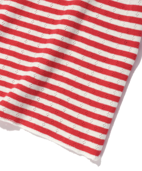YOUHEE(ユヒ)の「LACE STRIPE T-SHIRTS RED(Tシャツ/カットソー・レディース・その他・FREE)」の7枚目の写真