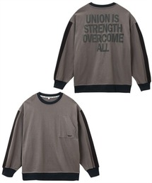 QUNTSTYLE（キュントスタイル）の「ビッグシルエット袖切替発砲プリントスウェットトレーナー　薄手素材（スウェット・キッズ）」