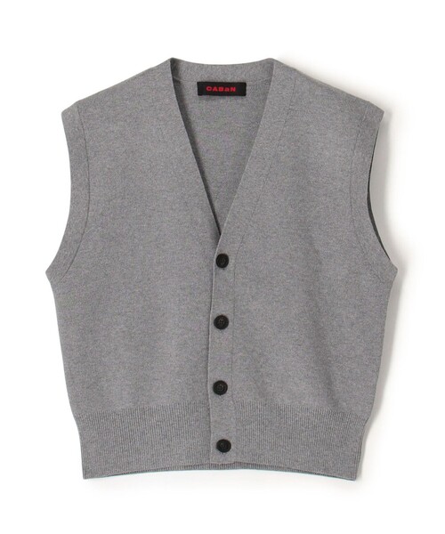 コットンカシミヤ Vネックドロップショルダーベスト（ベスト）｜CABaN
