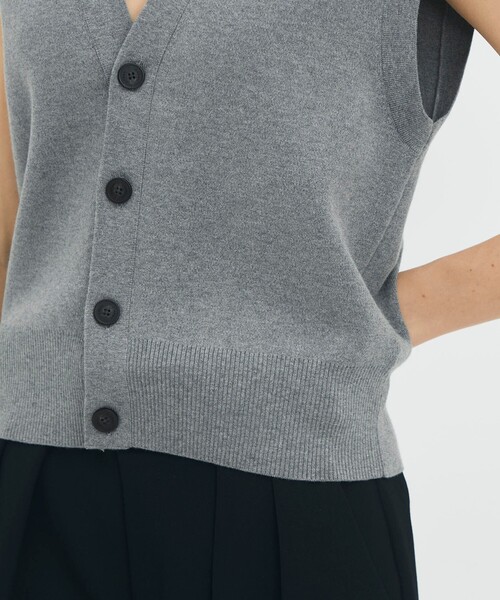 コットンカシミヤ Vネックドロップショルダーベスト（ベスト）｜CABaN