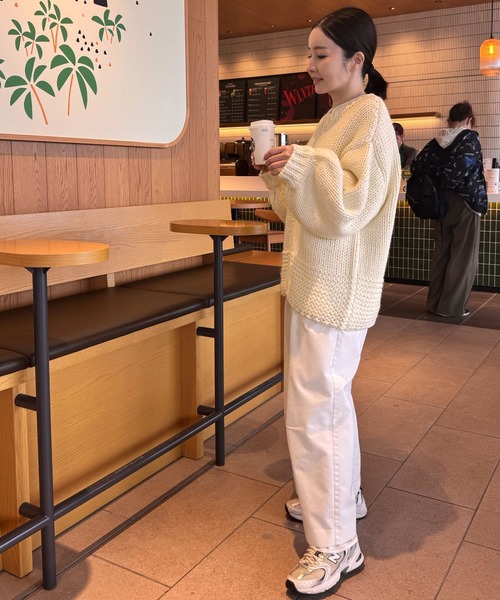 CHERI since1985(シェリ)の「フロントダブルジップローゲージニットカーディガン(ニット/セーター・レディース・チャコール/アイボリー・FREE)」の4枚目の写真