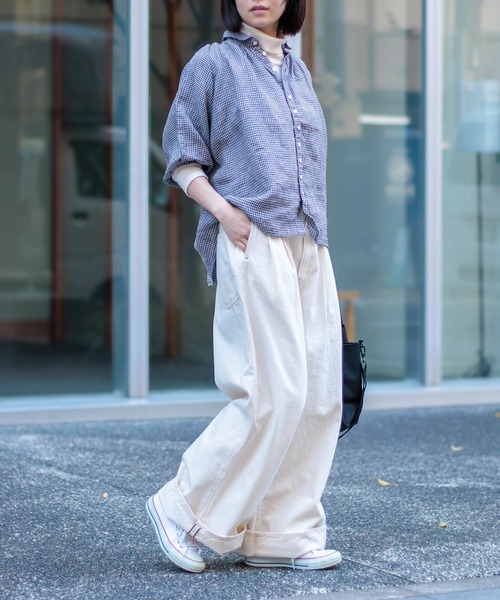 D.M.G.（ドミンゴ）の「[D.M.G / ディーエムジー] 11ozデニム ツータックシックレッグパンツ（デニムパンツ・レディース・キナリ・S/M）」の6枚目の写真