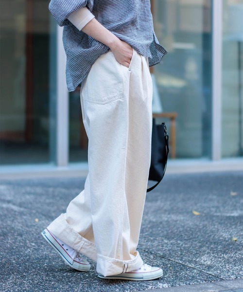 D.M.G.（ドミンゴ）の「[D.M.G / ディーエムジー] 11ozデニム ツータックシックレッグパンツ（デニムパンツ・レディース・キナリ・S/M）」の4枚目の写真