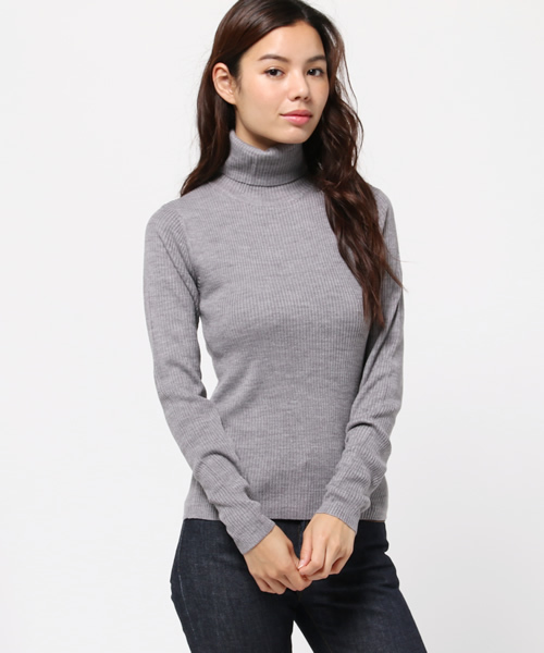 MOUSSY（マウジー）の「BASIC RIB KNIT TOPS（ニット/セーター・レディース・イエロー系その他/ブラック/トップグレー/オフホワイト・FREE）」の4枚目の写真