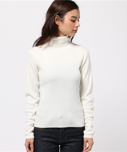 MOUSSY（マウジー）の「BASIC RIB KNIT TOPS（ニット/セーター・レディース・イエロー系その他/ブラック/トップグレー/オフホワイト・FREE）」の5枚目の写真