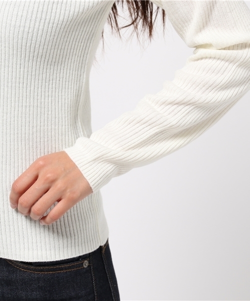 MOUSSY（マウジー）の「BASIC RIB KNIT TOPS（ニット/セーター・レディース・イエロー系その他/ブラック/トップグレー/オフホワイト・FREE）」の10枚目の写真