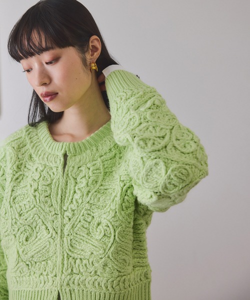 セール】コードレースパターンニットカーディガン（カーディガン