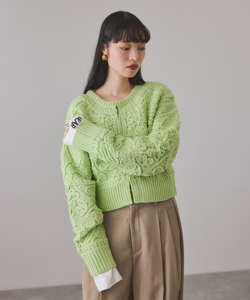 セール】コードレースパターンニットカーディガン（カーディガン