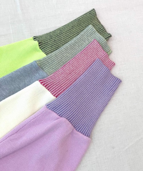 Q（キュー）の「切替ドルマンニット（ニット/セーター・レディース・ライトグレー/ライム/アイボリー/ラベンダー・MEDIUM）」の10枚目の写真