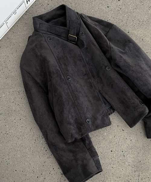 semplice(センプリチェ)の「スエード風ハイネックショートブルゾン(その他アウター・レディース・グレー/ブラウン・L/M)」の17枚目の写真