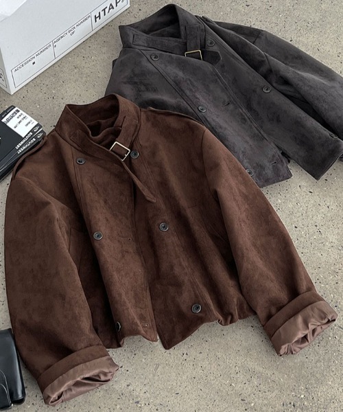 semplice(センプリチェ)の「スエード風ハイネックショートブルゾン(その他アウター・レディース・グレー/ブラウン・L/M)」の20枚目の写真