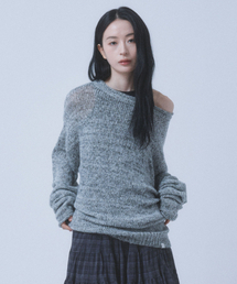 OVERSIZED GLITTER SWEATER [GREY]