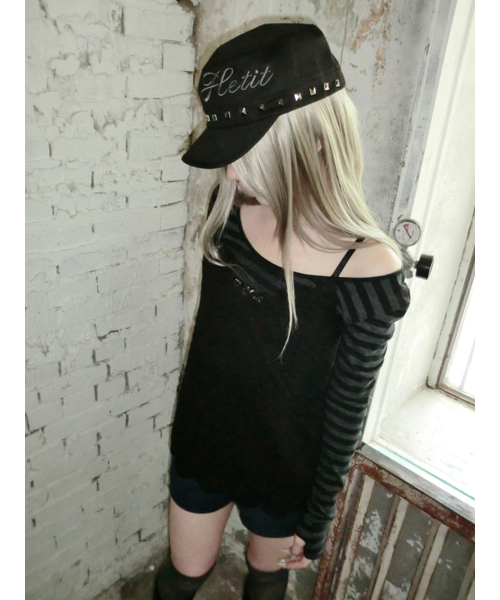 HETIT（ヘティ）の「コットンキルティッドレーススリップ（ブラック）（Tシャツ/カットソー・レディース・その他・FREE）」の2枚目の写真