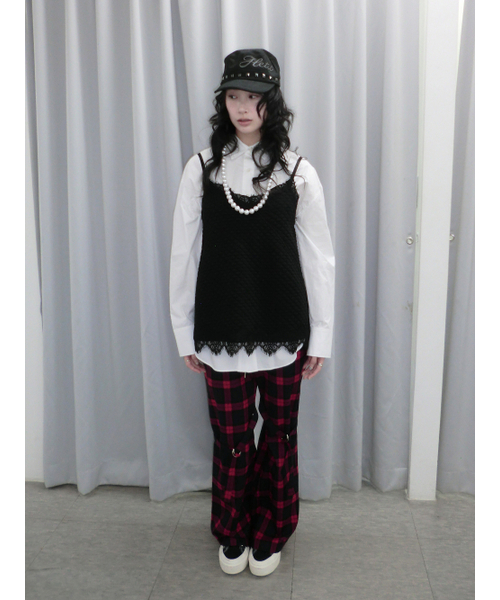 HETIT（ヘティ）の「コットンキルティッドレーススリップ（ブラック）（Tシャツ/カットソー・レディース・その他・FREE）」の5枚目の写真