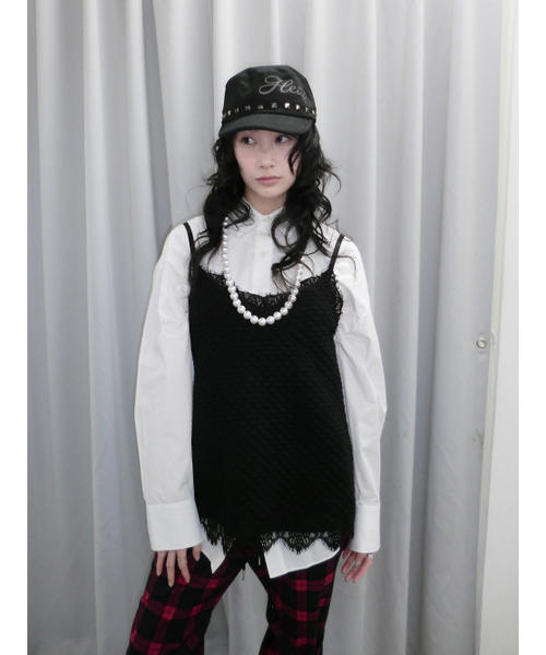HETIT（ヘティ）の「コットンキルティッドレーススリップ（ブラック）（Tシャツ/カットソー・レディース・その他・FREE）」の6枚目の写真