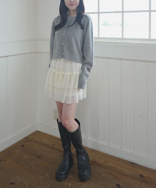 archives(アルシーヴ)の「パールシャギーニットカーディガン(カーディガン/ボレロ・レディース・グレー/ブルー/アイボリー・MEDIUM)」の10枚目の写真