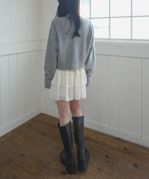 archives(アルシーヴ)の「パールシャギーニットカーディガン(カーディガン/ボレロ・レディース・グレー/ブルー/アイボリー・MEDIUM)」の13枚目の写真