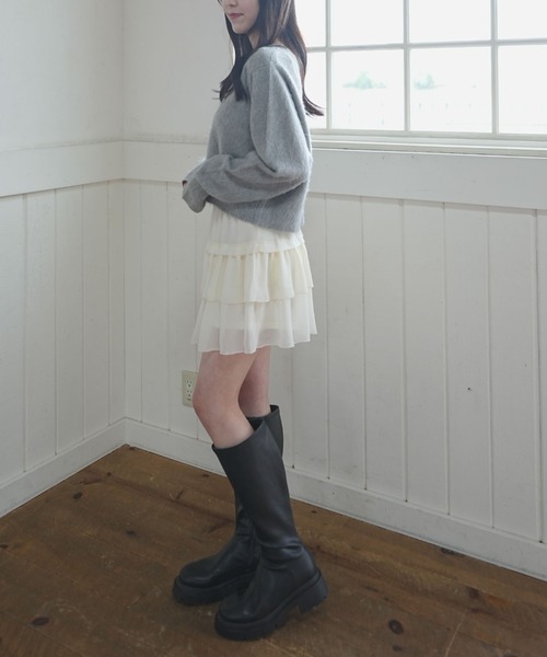 archives(アルシーヴ)の「パールシャギーニットカーディガン(カーディガン/ボレロ・レディース・グレー/ブルー/アイボリー・MEDIUM)」の12枚目の写真