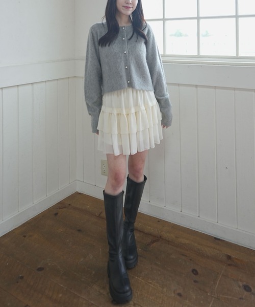 archives(アルシーヴ)の「パールシャギーニットカーディガン(カーディガン/ボレロ・レディース・グレー/ブルー/アイボリー・MEDIUM)」の9枚目の写真