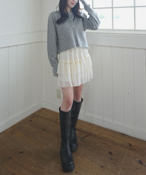 archives(アルシーヴ)の「パールシャギーニットカーディガン(カーディガン/ボレロ・レディース・グレー/ブルー/アイボリー・MEDIUM)」の11枚目の写真