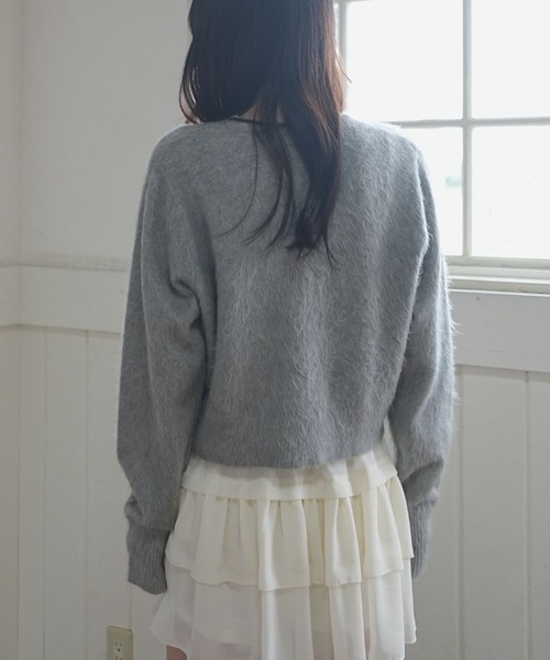 archives(アルシーヴ)の「パールシャギーニットカーディガン(カーディガン/ボレロ・レディース・グレー/ブルー/アイボリー・MEDIUM)」の8枚目の写真