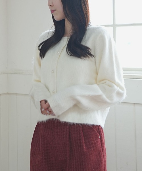 archives(アルシーヴ)の「パールシャギーニットカーディガン(カーディガン/ボレロ・レディース・グレー/ブルー/アイボリー・MEDIUM)」の16枚目の写真