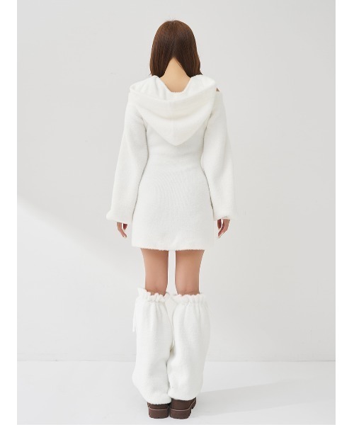 フーディーオフショルニットミニワンピース（ワンピース）｜Darich