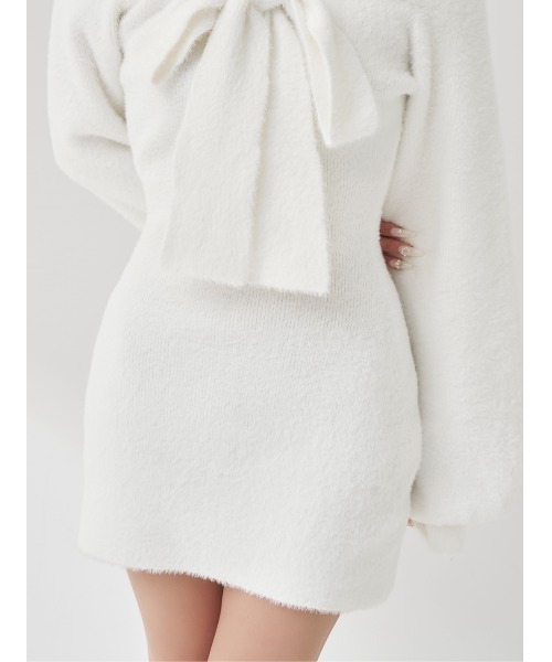 フーディーオフショルニットミニワンピース（ワンピース）｜Darich