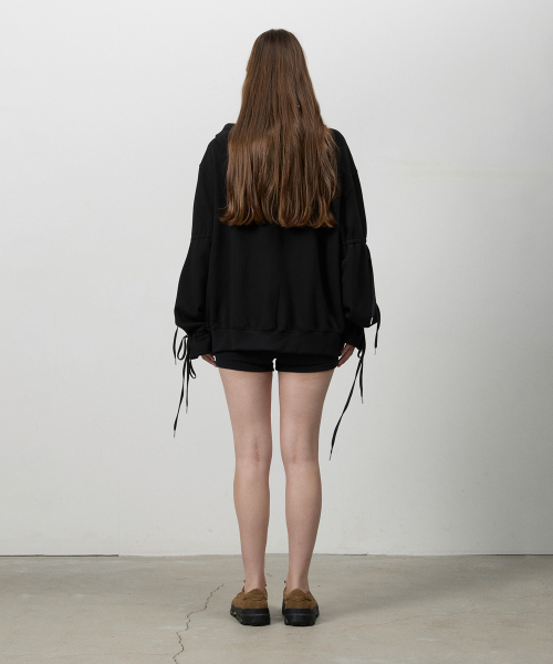 THREE TO EIGHTY(スリートゥエイティー)の「RIBBON DRAWSTRING HOODIE BLACK(パーカー・レディース・その他・FREE)」の4枚目の写真
