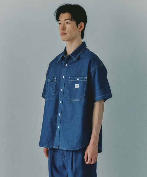 PLAC(プラック)の「051 コーンデニムサマーショーツスリーブシャツ(シャツ/ブラウス・メンズ・その他・LARGE/MEDIUM/X-LARGE)」の4枚目の写真
