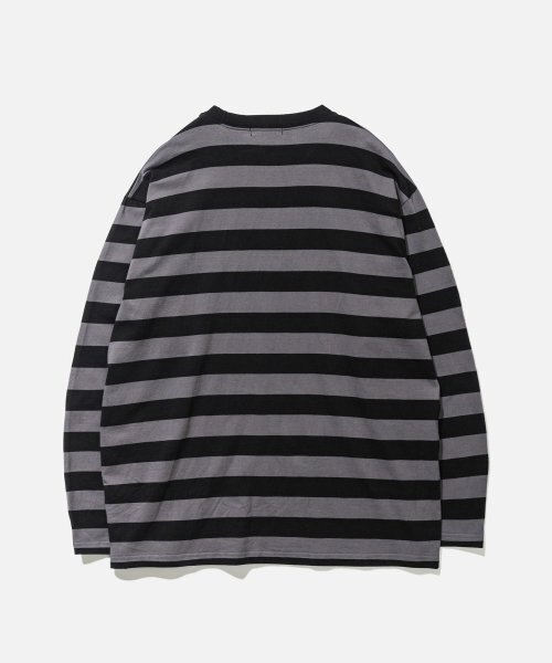 VASTIC(バスティック)の「オーバーサイズストライプロングスリーブ_チャコール/ブラック(Tシャツ/カットソー・メンズ・その他・LARGE/MEDIUM)」の5枚目の写真