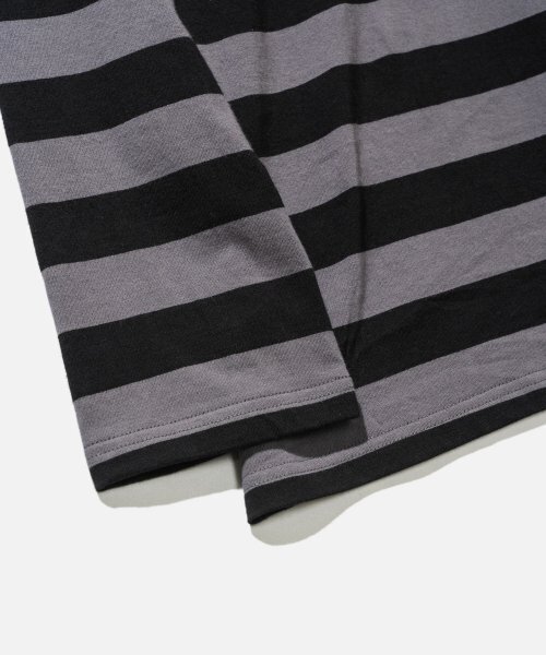 VASTIC(バスティック)の「オーバーサイズストライプロングスリーブ_チャコール/ブラック(Tシャツ/カットソー・メンズ・その他・LARGE/MEDIUM)」の2枚目の写真