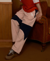 MAYOL（マイヨール）の「ライン配色ストリングビーチパンツ_ピンク（スウェットパンツ）」