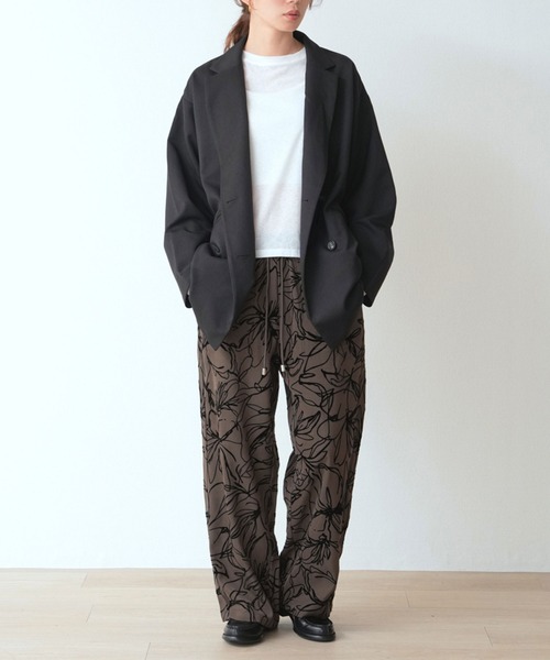 laurea(ラウレア)の「ボタニカル大柄系 フロッキープリント ワードパンツ(その他パンツ・レディース・ダークグレー/モカ/ブラック・M)」の19枚目の写真