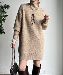 DouDou | 【WEB限定】クロス編みタートルチュニック(ニット/セーター)