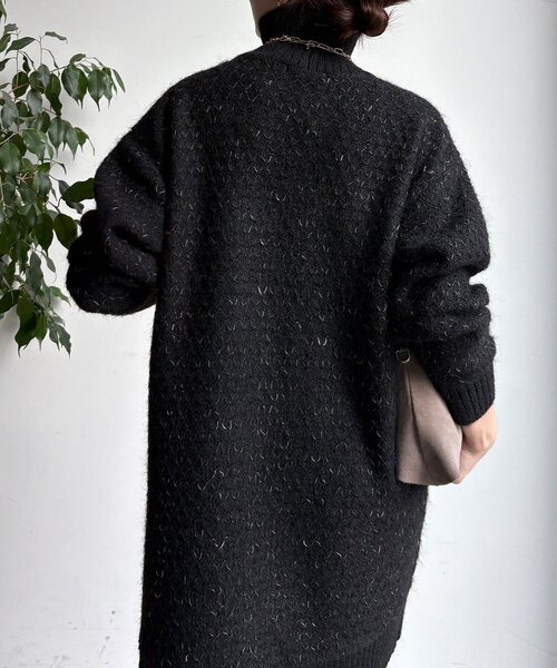 DouDou(ドゥドゥ)の「【WEB限定】クロス編みタートルチュニック(ニット/セーター・レディース・ブラック/ブルー/ベージュ・FREE)」の4枚目の写真