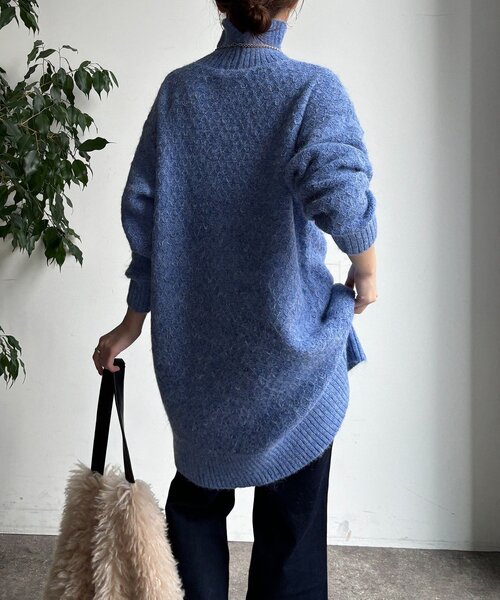 DouDou(ドゥドゥ)の「【WEB限定】クロス編みタートルチュニック(ニット/セーター・レディース・ブラック/ブルー/ベージュ・FREE)」の22枚目の写真