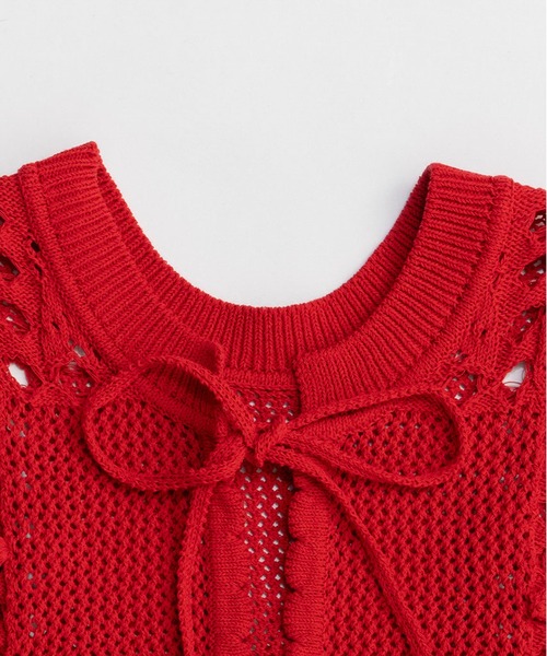 PRANK PROJECT(プランクプロジェクト)の「モチーフパターン2WAYニットベスト / Motif Pattern 2-Way Knit Vest(ベスト・レディース・ブラック/ホワイト/レッド・FREE)」の22枚目の写真