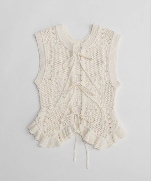 PRANK PROJECT(プランクプロジェクト)の「モチーフパターン2WAYニットベスト / Motif Pattern 2-Way Knit Vest(ベスト・レディース・ブラック/ホワイト/レッド・FREE)」の19枚目の写真