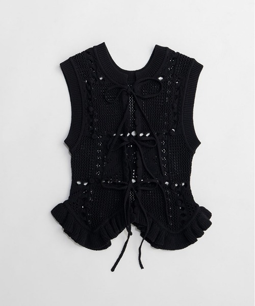 PRANK PROJECT(プランクプロジェクト)の「モチーフパターン2WAYニットベスト / Motif Pattern 2-Way Knit Vest(ベスト・レディース・ブラック/ホワイト/レッド・FREE)」の20枚目の写真